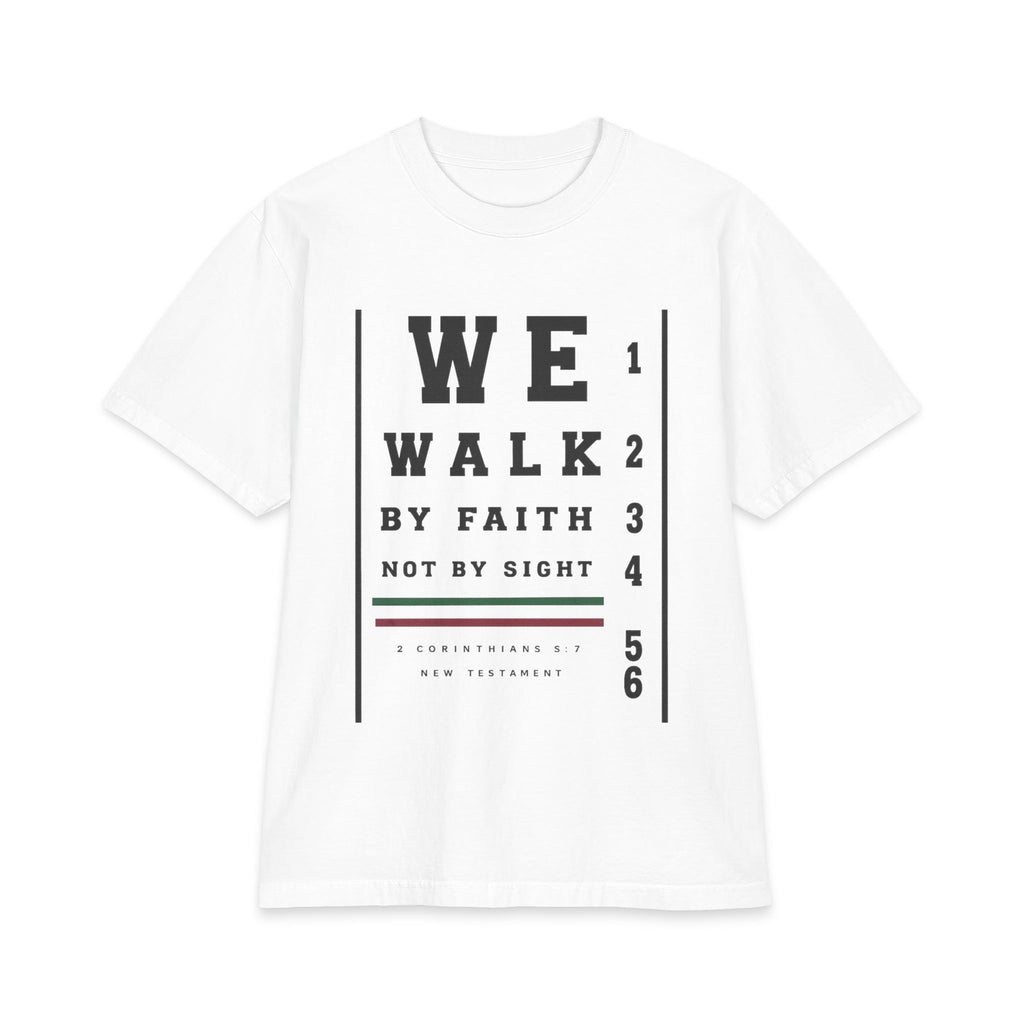 We walk by faith not by sight, Unisex Max Heavyweight Short Sleeve