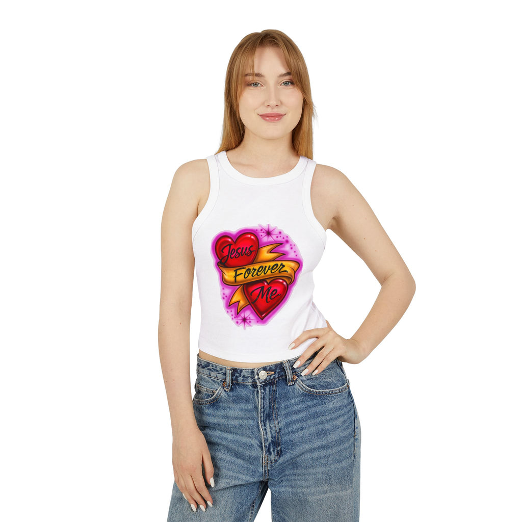 Jesus plus me forever - Rib Racer Tank Top