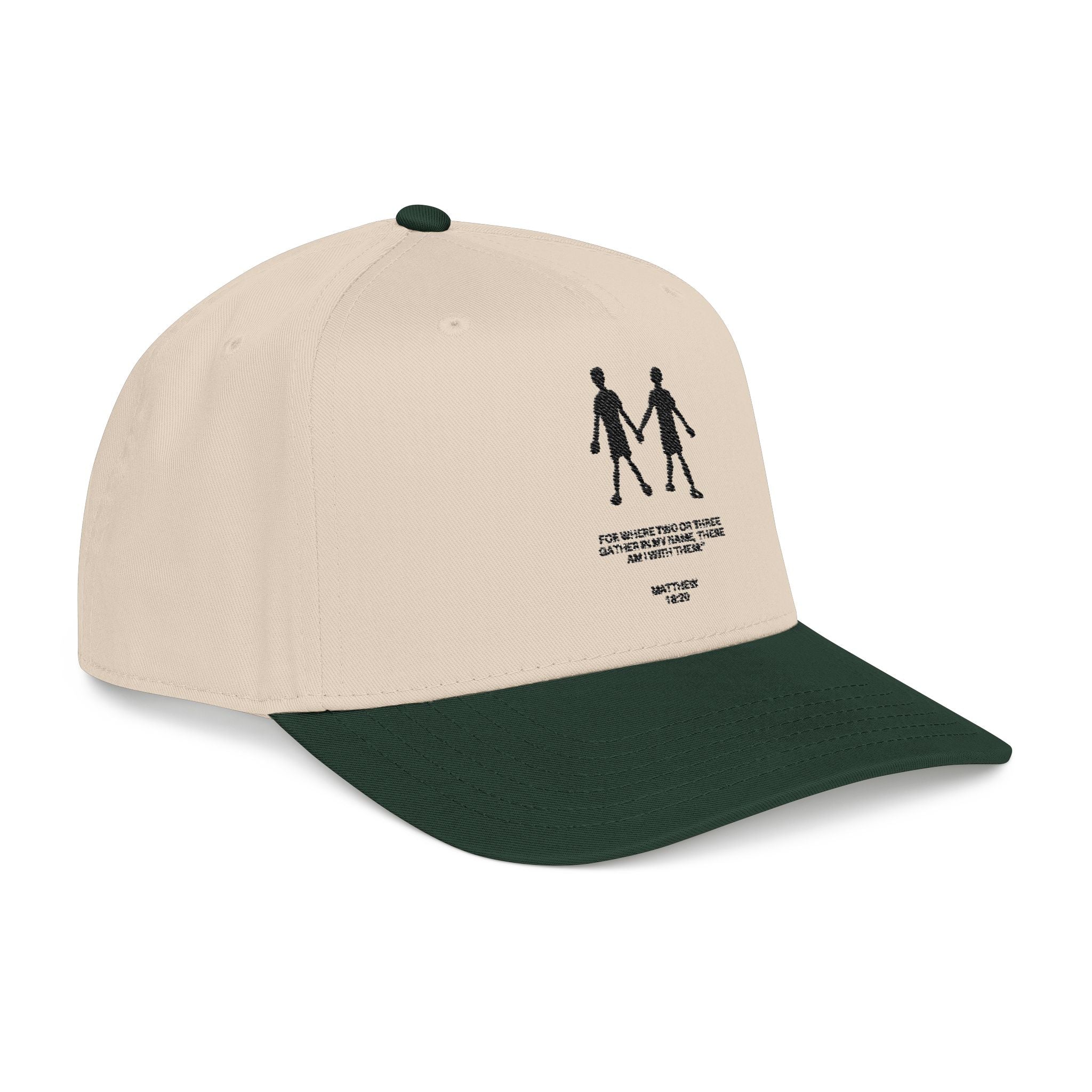 Baseball Cap, Matthew 18:20 - Green/Natural