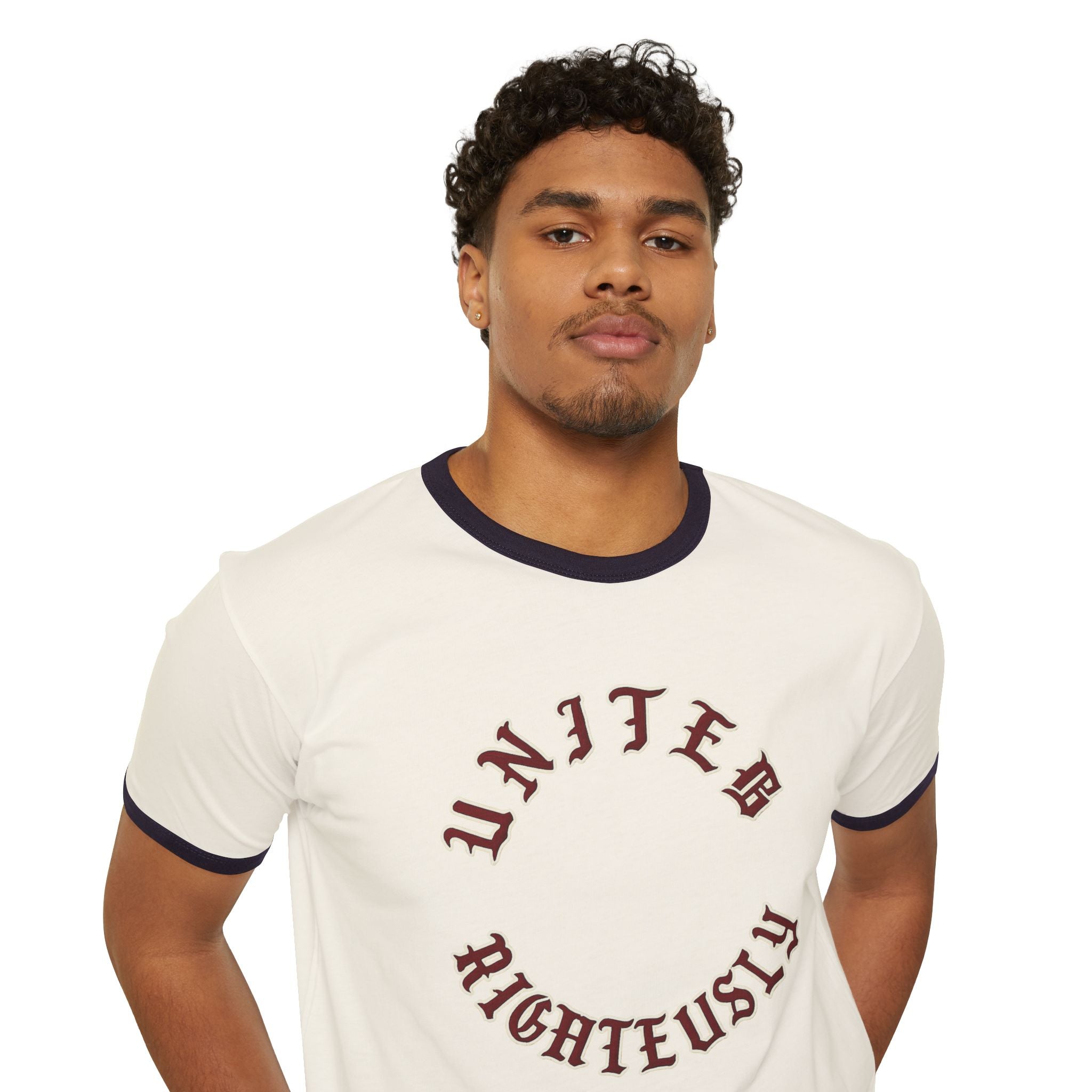 United Righteously Cotton Ringer T-Shirt (Navy)