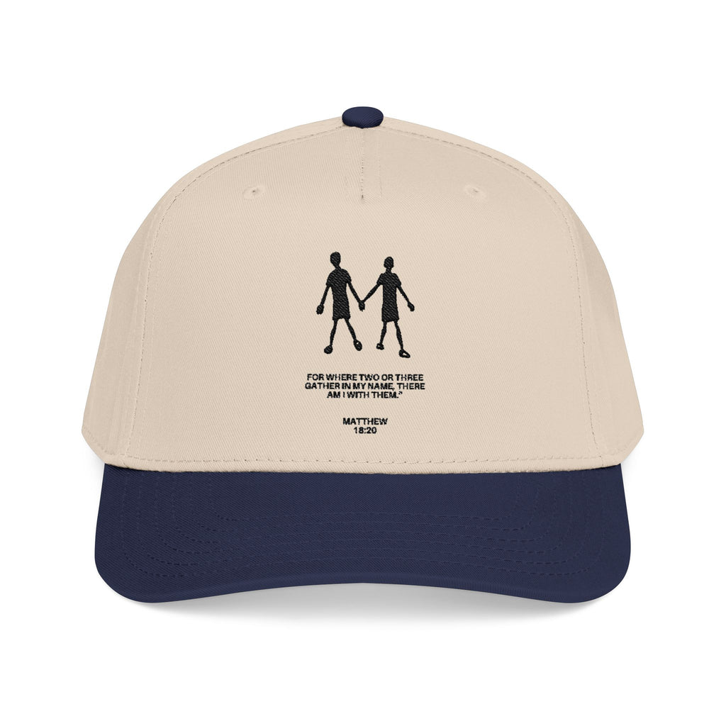 Baseball Cap, Matthew 18:20 - Navy/Natural