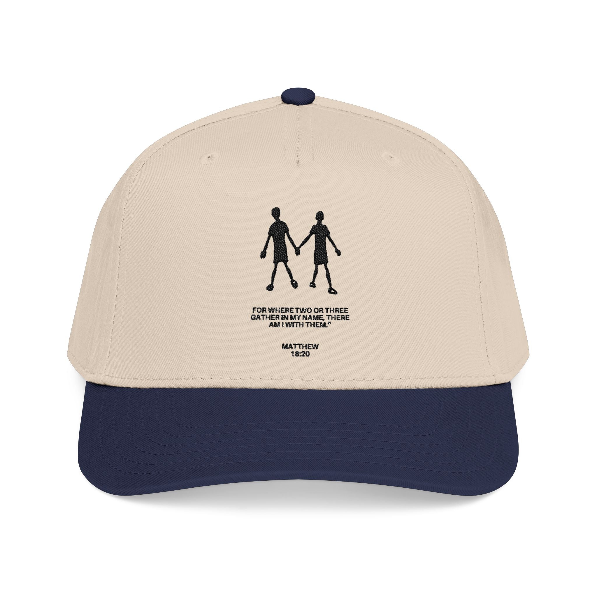 Baseball Cap, Matthew 18:20 - Navy/Natural