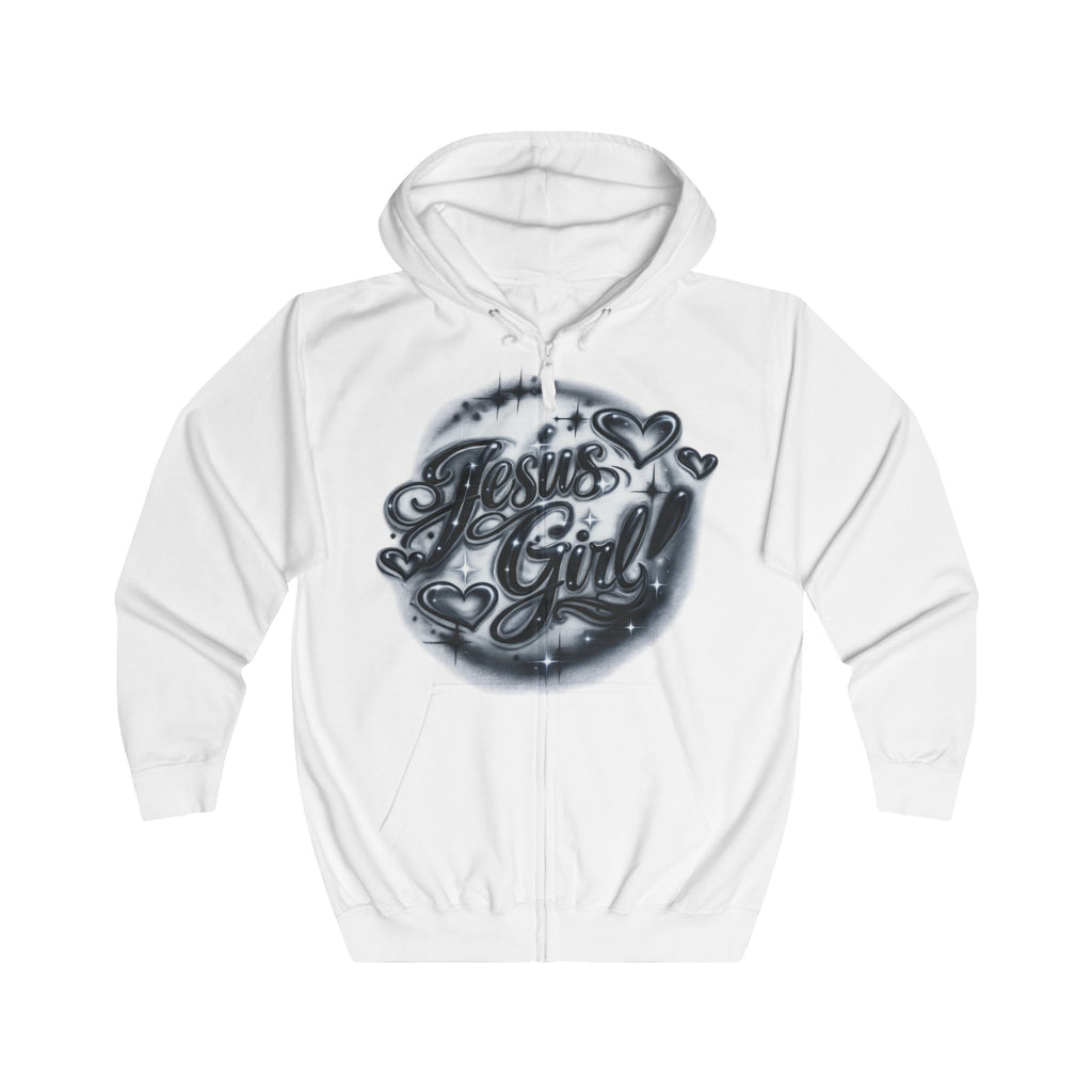 Jesus Girl Vintage Airbrush Zip Hoodie