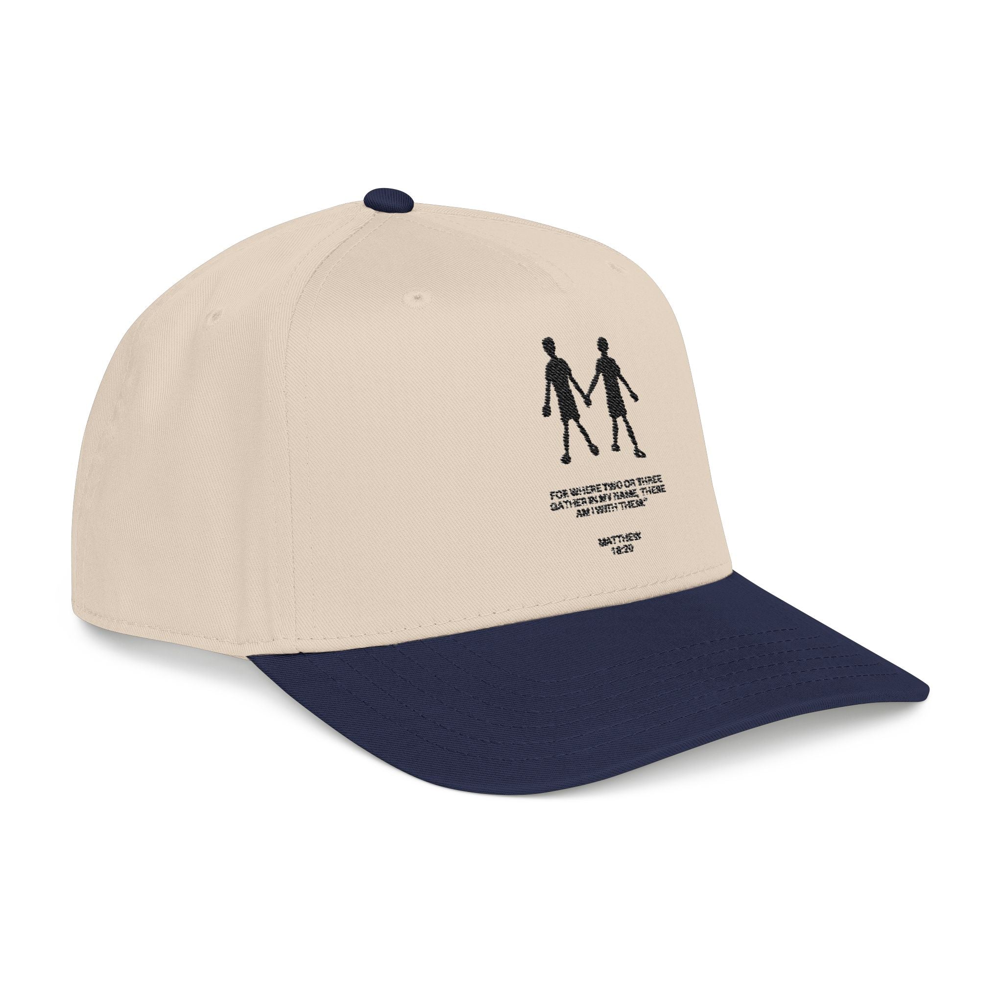 Baseball Cap, Matthew 18:20 - Navy/Natural