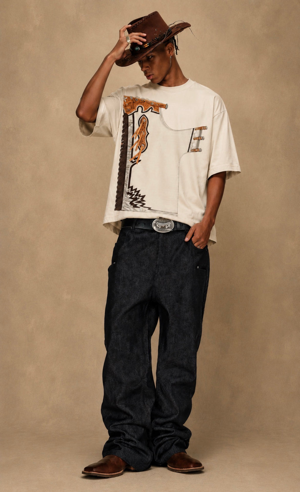 The Cross , western style Men's Box Tee