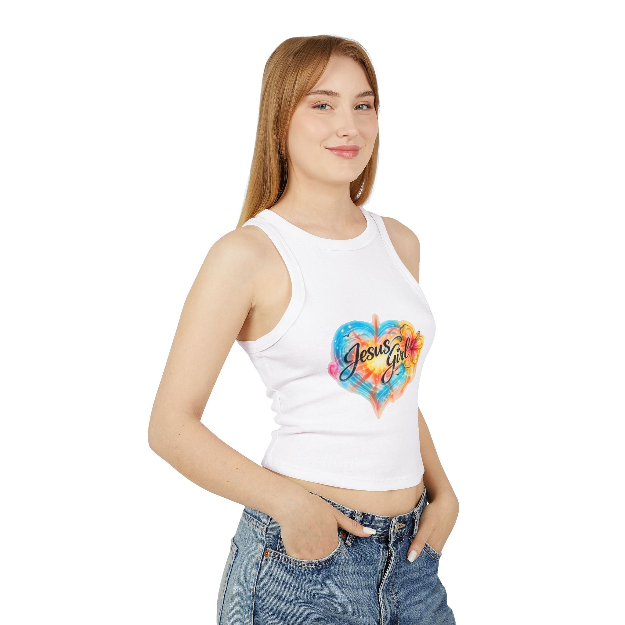 Jesus Girl Women's Micro Rib Racer Tank Top