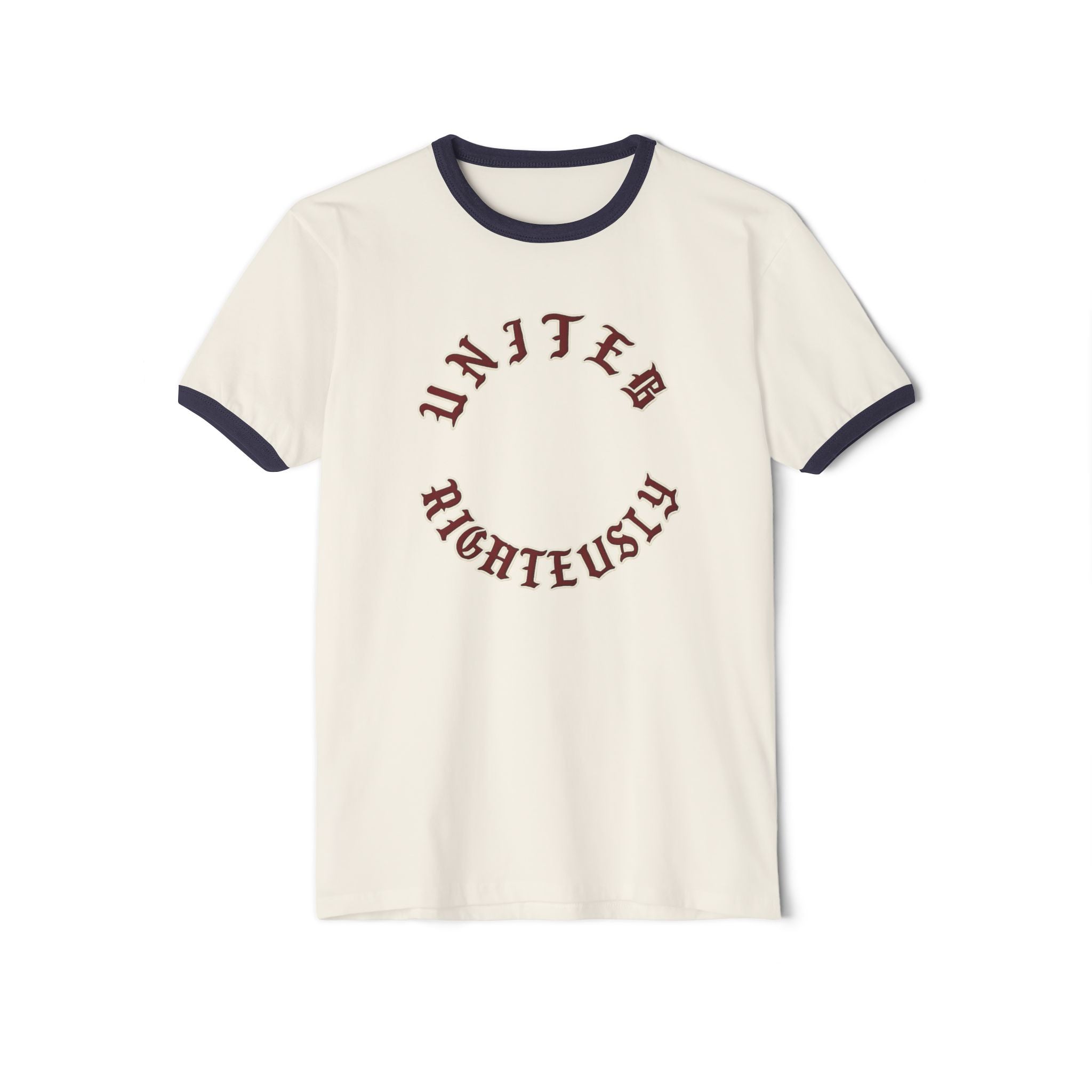 United Righteously Cotton Ringer T-Shirt (Navy)