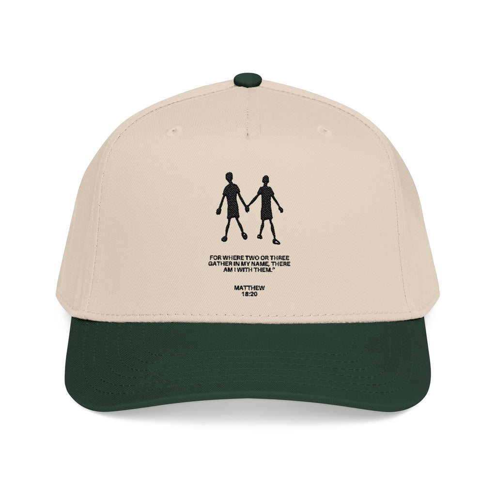 Baseball Cap, Matthew 18:20 - Green/Natural