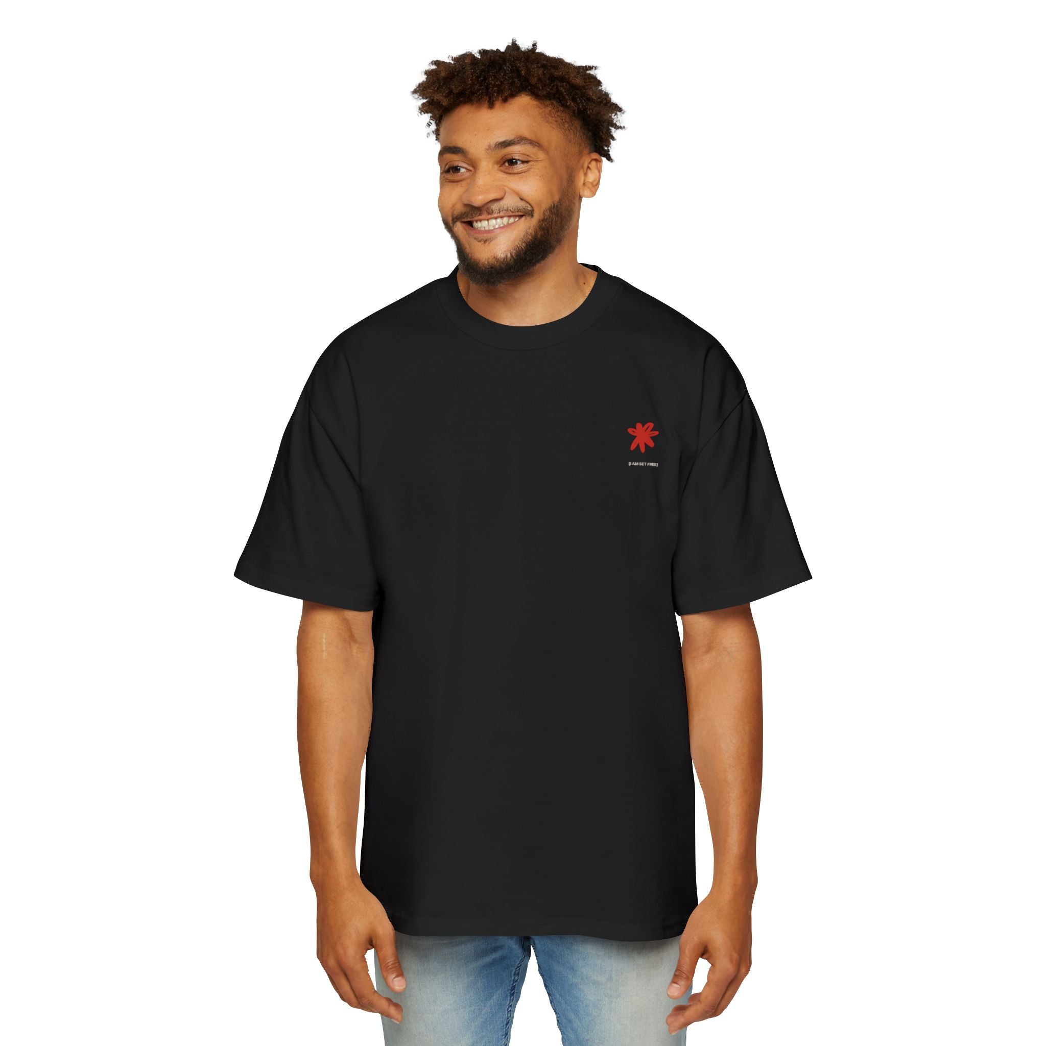 Men's Heavy Oversized Tee Spanish Fija tus ojos en Jesús