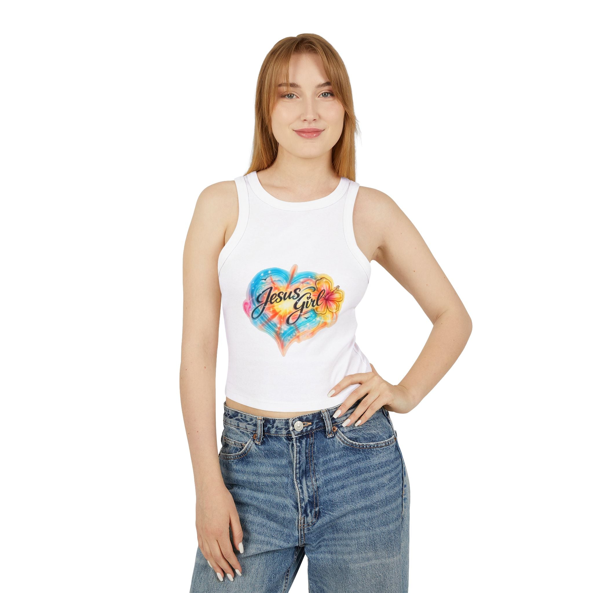 Jesus Girl Women's Micro Rib Racer Tank Top
