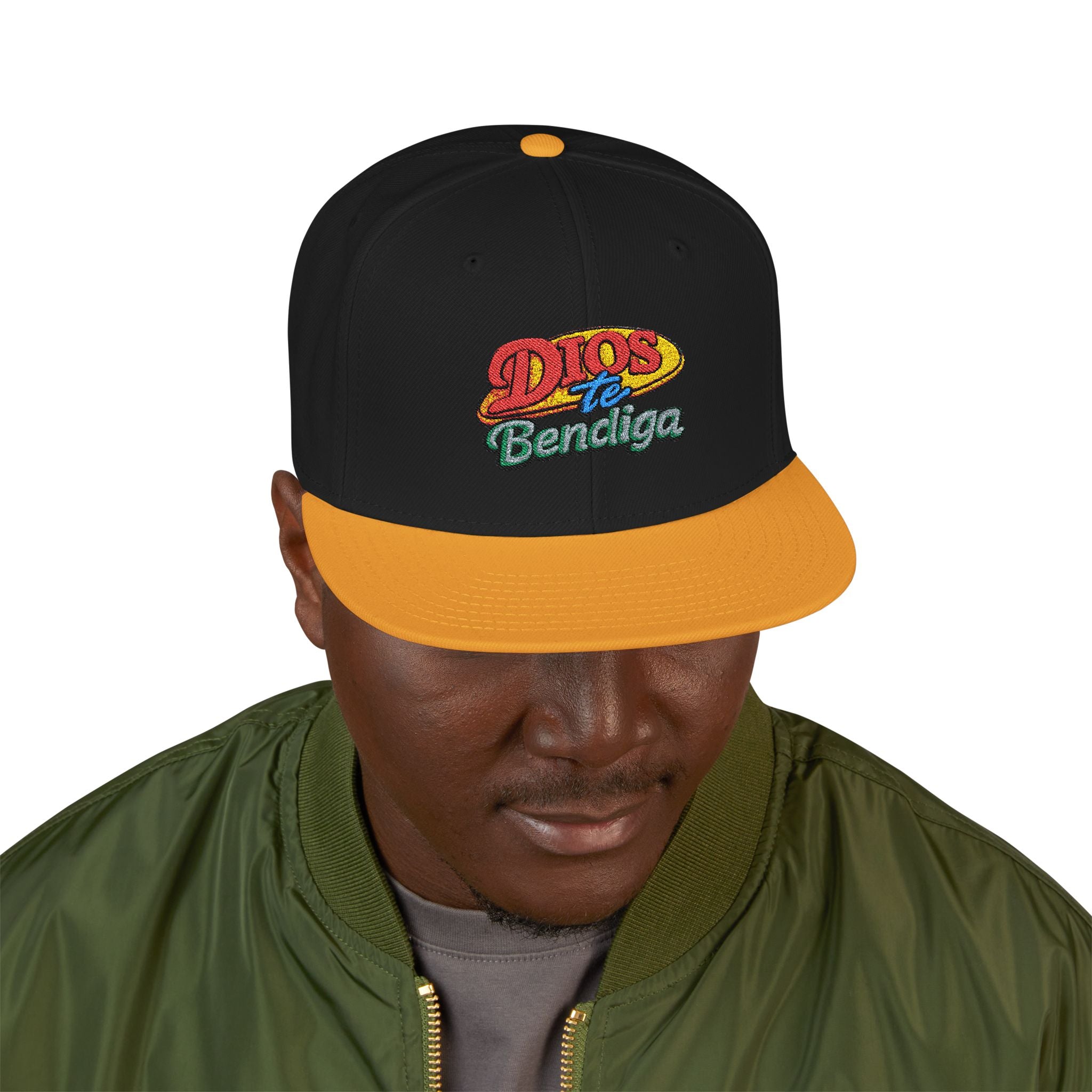 Dios te bendiga Snapback Gold