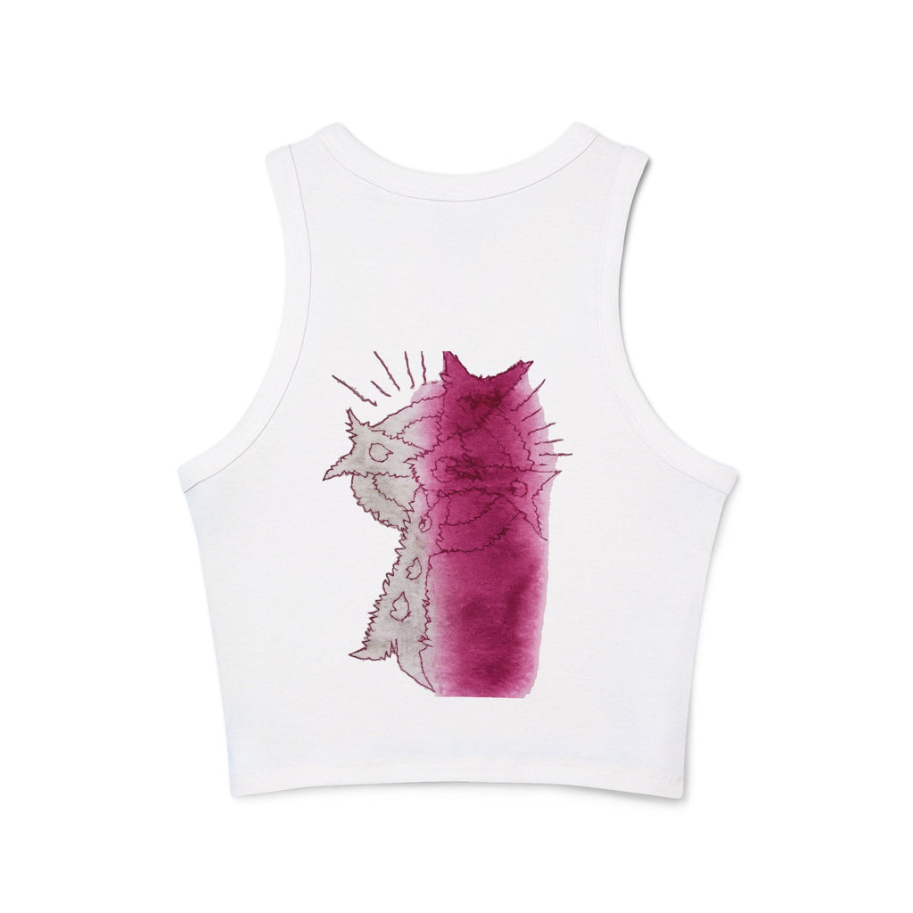Splash Magenta Painted Cross Women's Racer Tank Top
