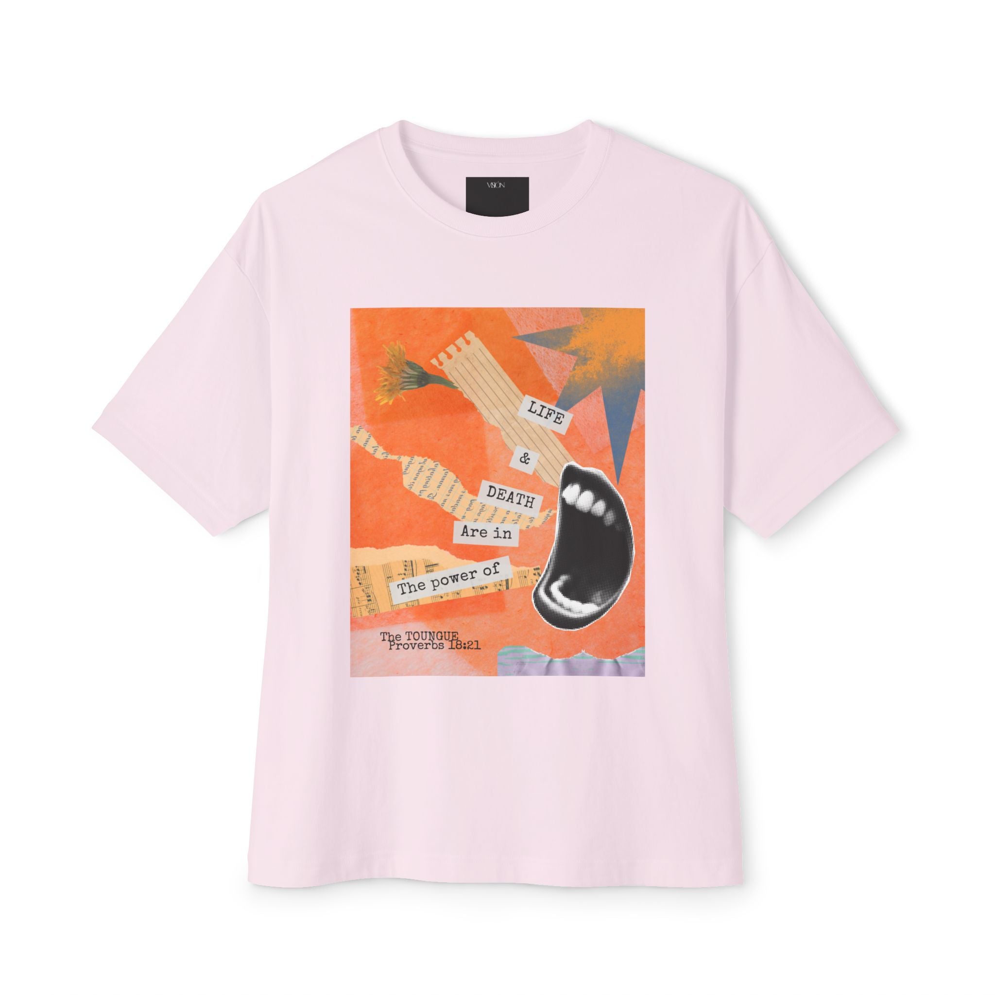 Graphic Tee — 'Life & Death Are In The Power Of...' Oversized Boxy T-Shirt Unisex