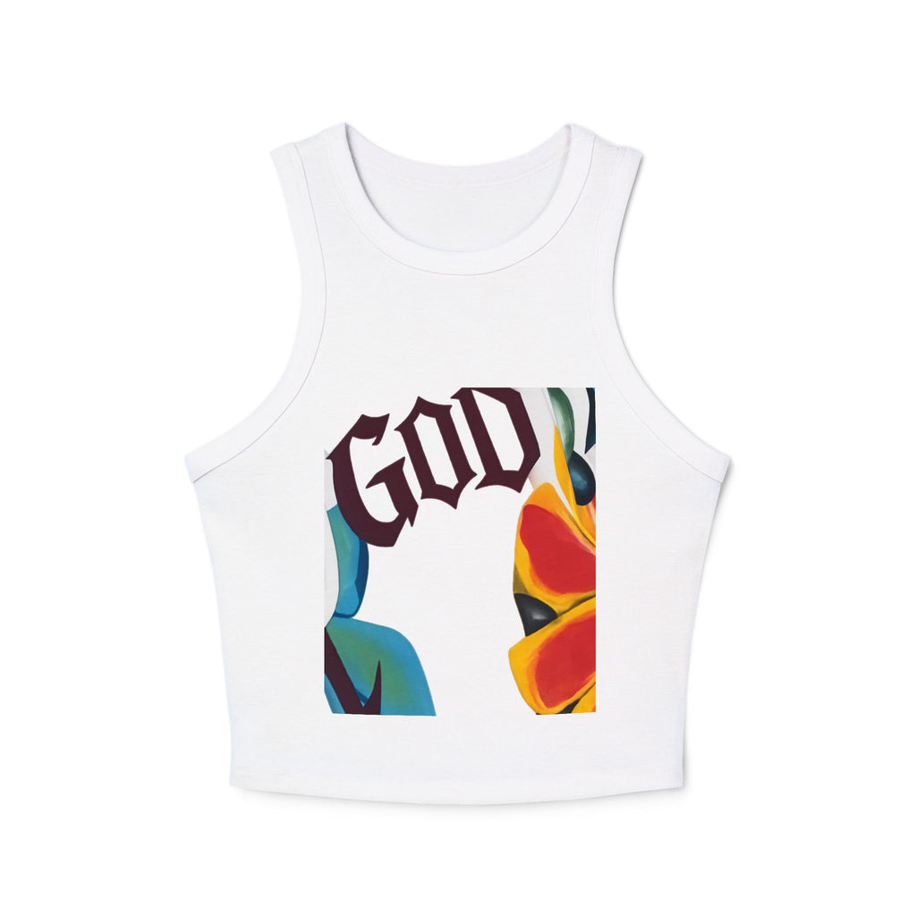 God Floral Racer Tank Top — Women's Christian Faith Crop Tank