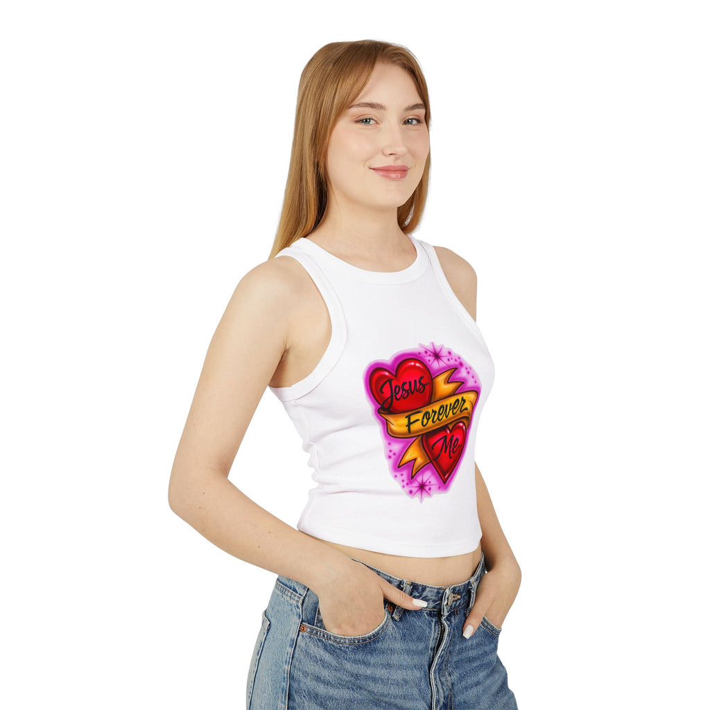 Jesus plus me forever - Rib Racer Tank Top