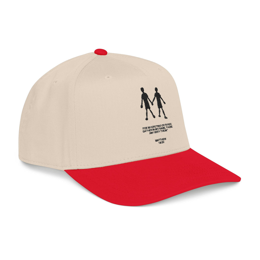 Baseball Cap, Matthew 18:20 - Red/ Natural
